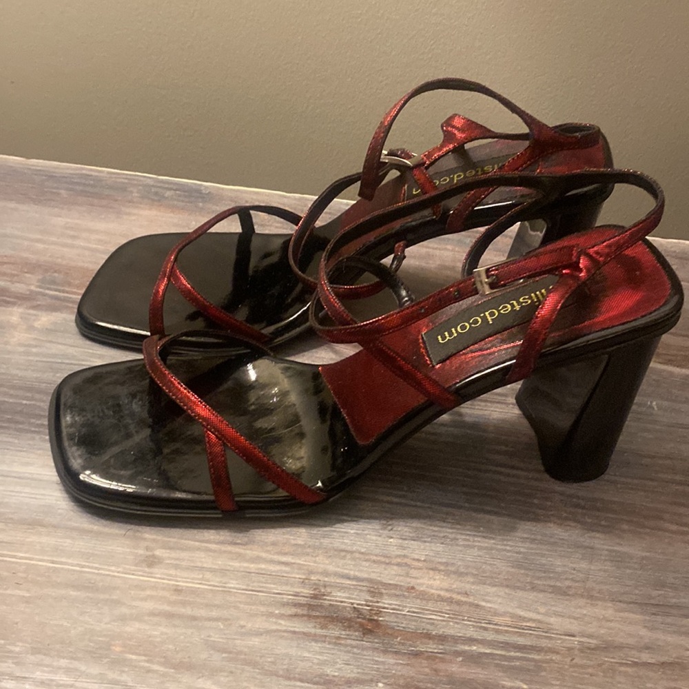 Unlisted Red and Black Strappy Heels